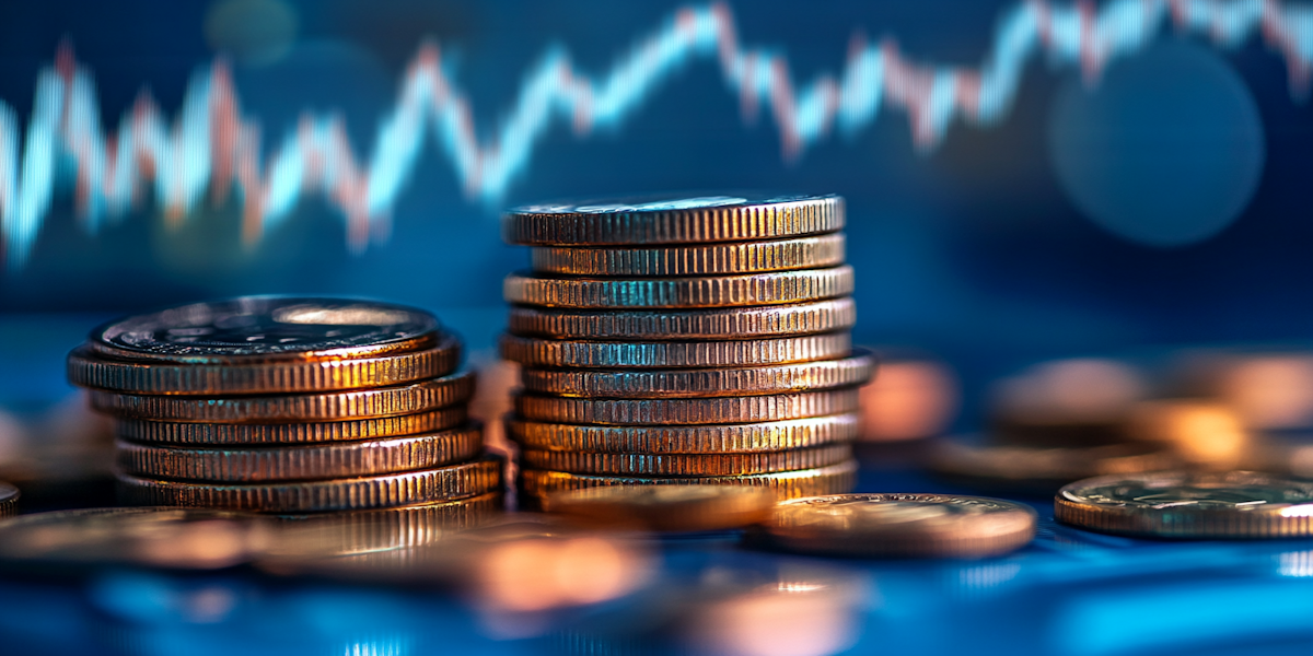 financial growth concept with coins